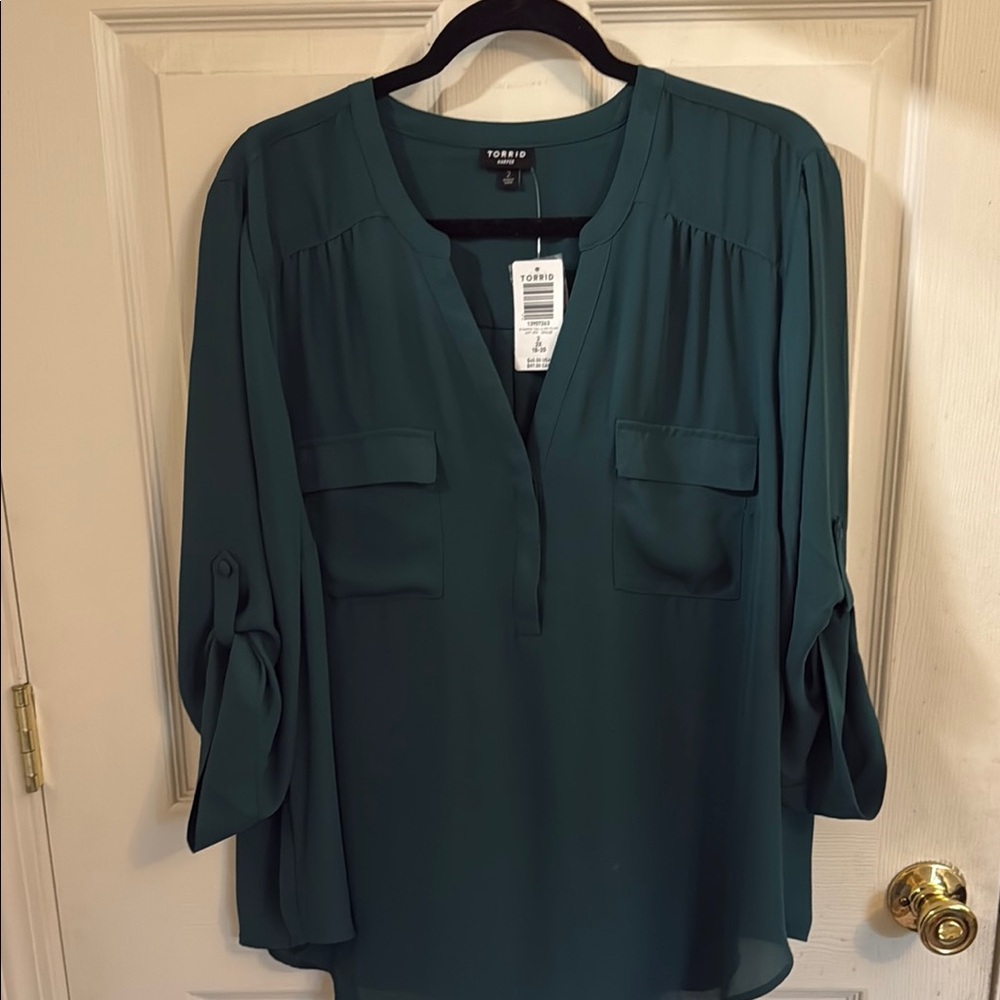 Torrid Green Relaxed  Blouse